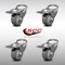 Service Caster 3.5 Inch SS Gray Polyurethane Swivel Bolt Hole Caster Set with Total Lock Brake SCC-SSBHTTL20S3514-PPUB-4 - alternate 5